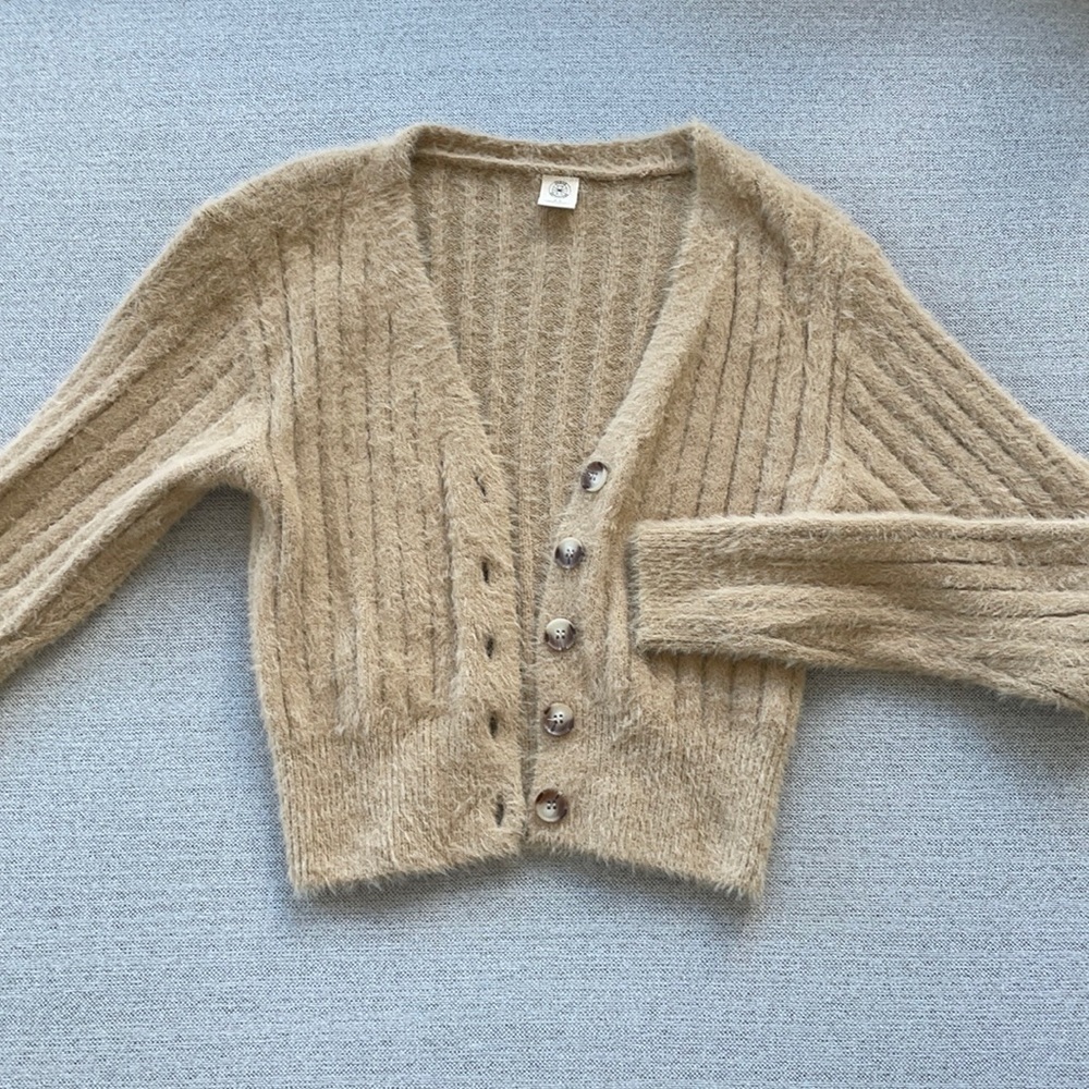 urban outfitters cute n fluffy mocha cardigan